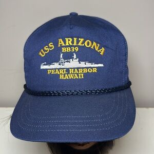 USS Arizona BB39 Pearl Harbor Hawaii Embroidered Blue Cap